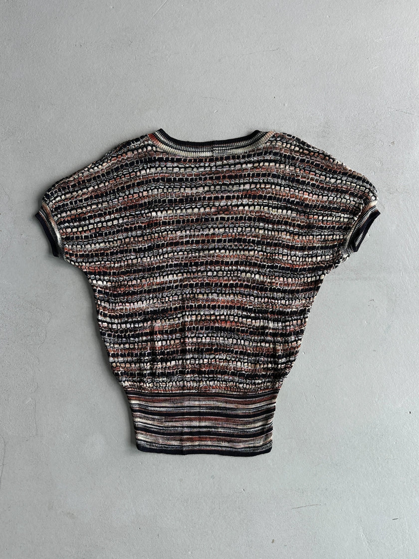 MISSONI - 1990s SHORT SLEEVE KNIT TOP