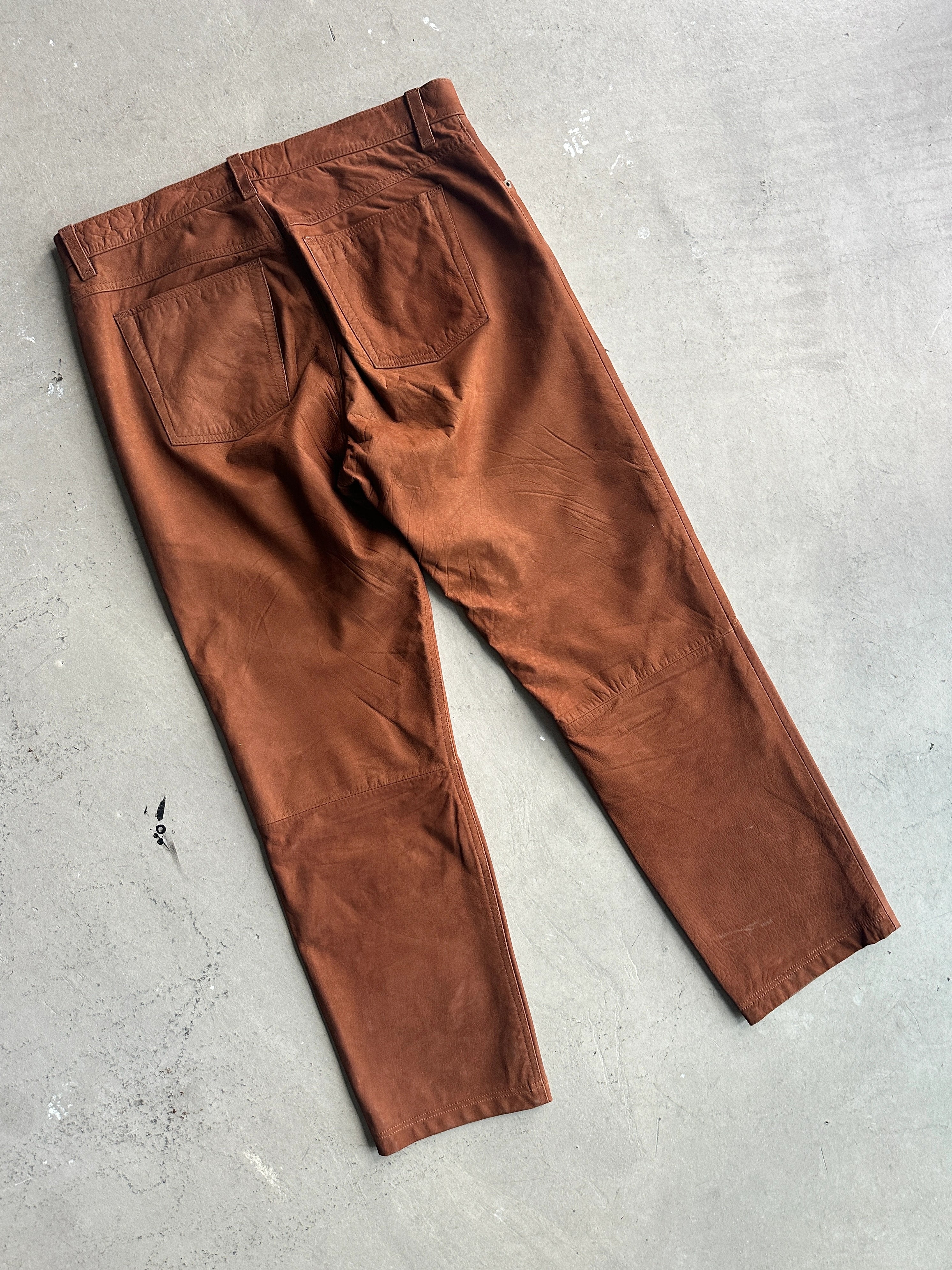 1990s STRAIGHT FIT LEATHER TROUSERS