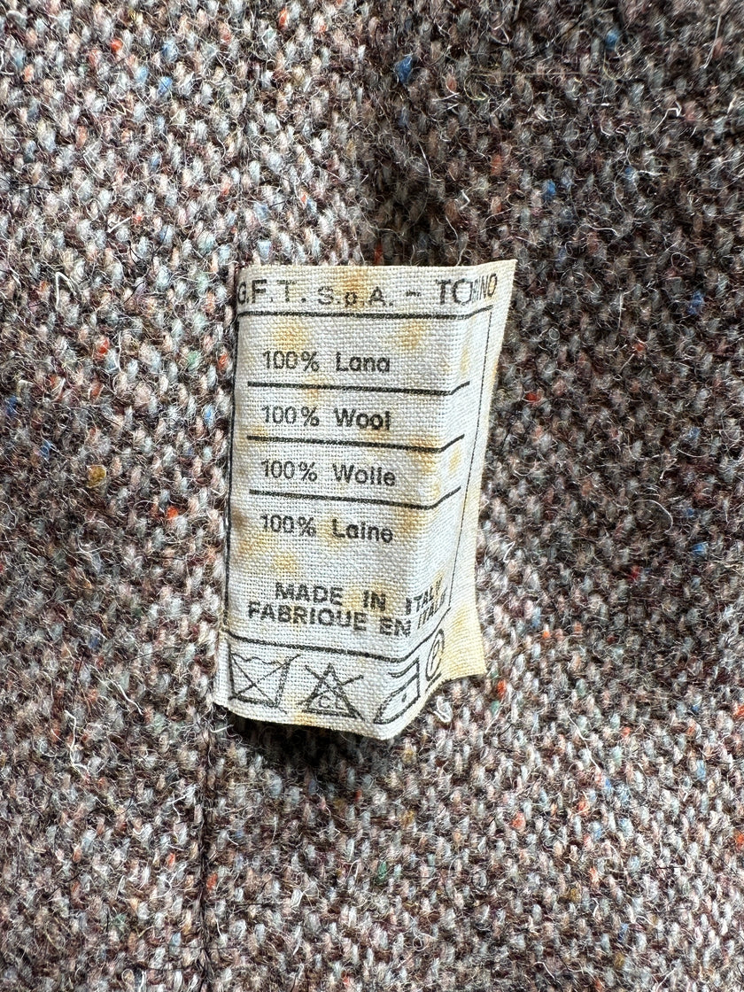 VALENTINO - 1980s BELTED TRENCH COAT WITH CONTRASTING TWEED INTERIOR