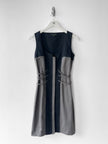 JOHN RICHMOND - 2000s PANELLED DRESS WITH LACING DETAILS AT WAIST