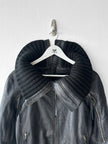 JAPANESE LABEL - late 1990s LEATHER JACKET WITH KNITTED HEM AND ZIP AT BACK