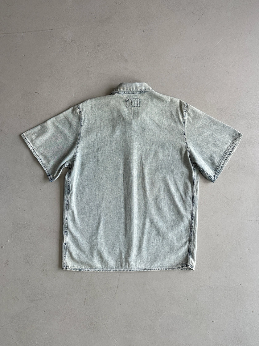 ARMANI JEANS - 1980s HALF SLEEVE DENIM SHIRT