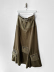 ITALIAN LABEL - 1990s MAXI SKIRT WITH PATCH POCKETS AT THE HEM