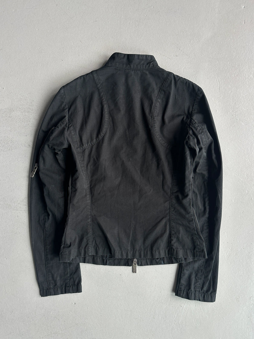 DIRK BIKKEMBERGS - 2000s LIGHT JACKET WITH LEATHER APPLIQUÉ POCKET