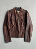 EMPORIO ARMANI - F/W 2005 BIKER LEATHER JACKET WITH SNAKESKIN DETAILS