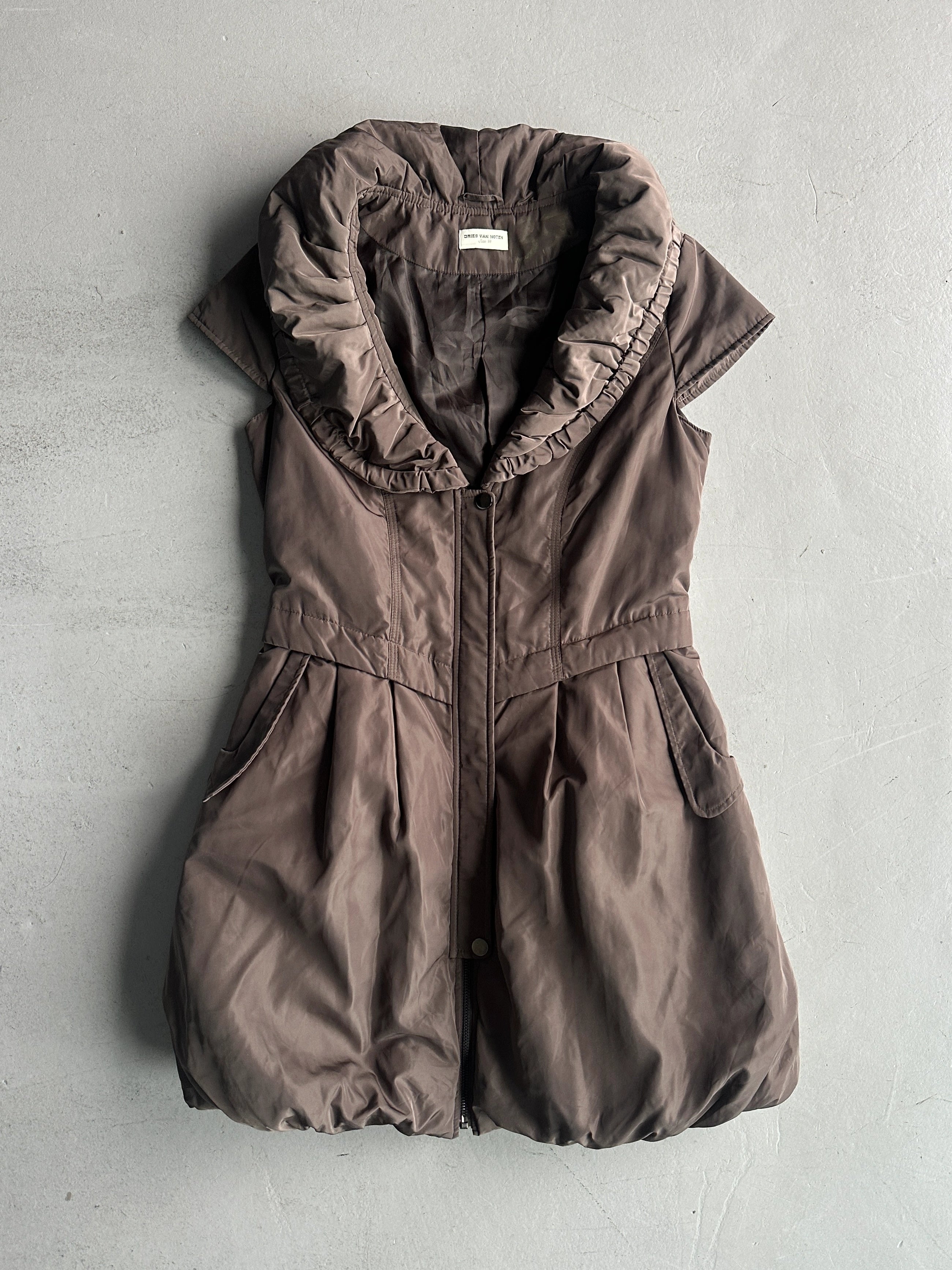 DRIES VAN NOTEN - 2000s BUBBLE HEM ZIPPED GILET JACKET