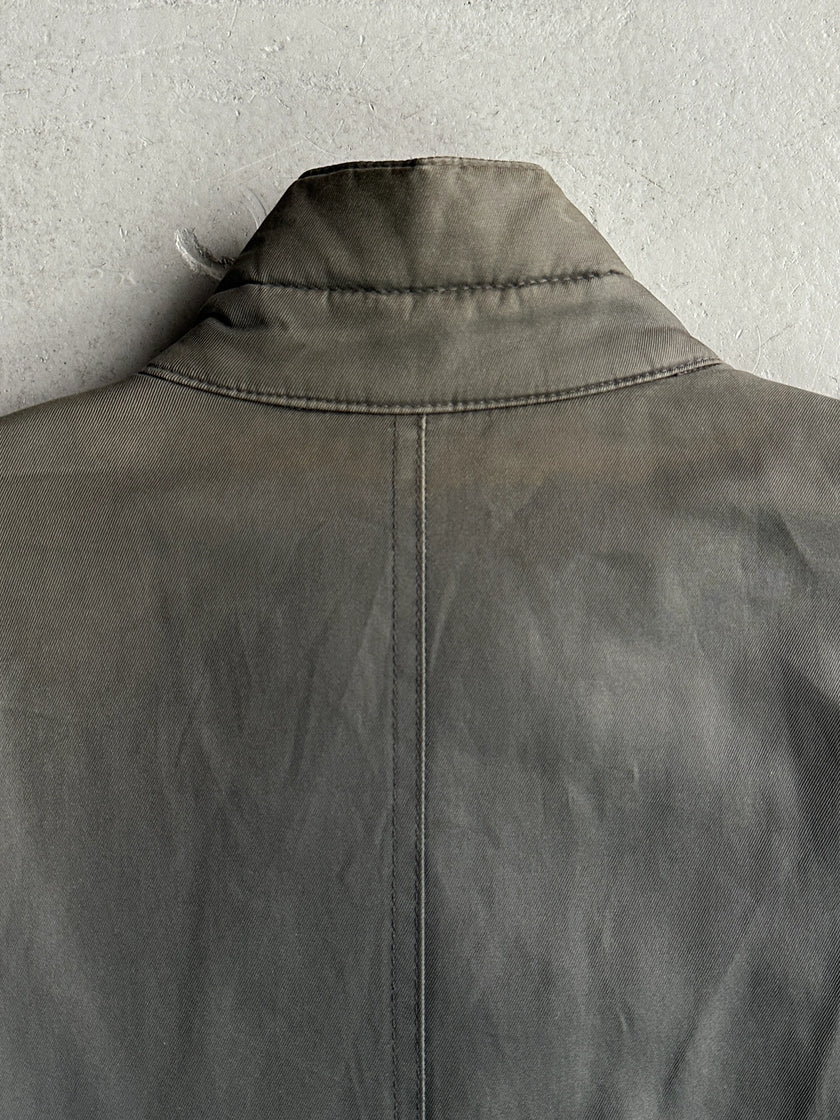 ESCADA - 1980s CONTRASTING LEATHER FRONT LAYERED JACKET