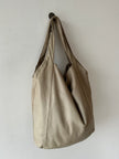 ISSEY MIYAKE PLANTATION - 1990s LEATHER SLOUCHY SHOULDER BAG