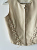 GIANFRANCO FERRÉ - 1990s FAUX LEATHER ZIPPED VEST GILET WITH LACE DETAILING
