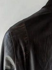 VERSACE - 2000s CROP FIT LEATHER JACKET WITH BONDAGE DETAILS