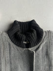 ITALIAN LABEL 1980s 2 IN 1 BOXY FIT DENIM BOMBER JACKET GILET
