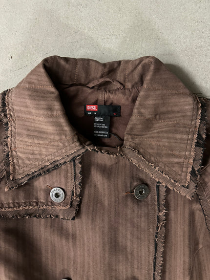 DIESEL - 2005 DOUBLE-BREASTED COAT WITH RAW EDGE DETAIL