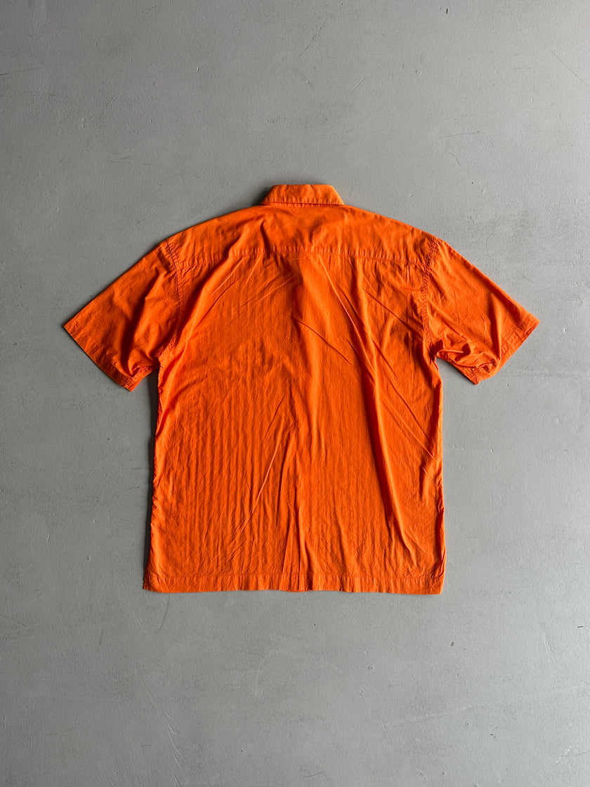 ISSEY MIYAKE MEN - S/S 1994 HALF SLEEVE SHIRT WITH INTRICATE FRONT STITCHING