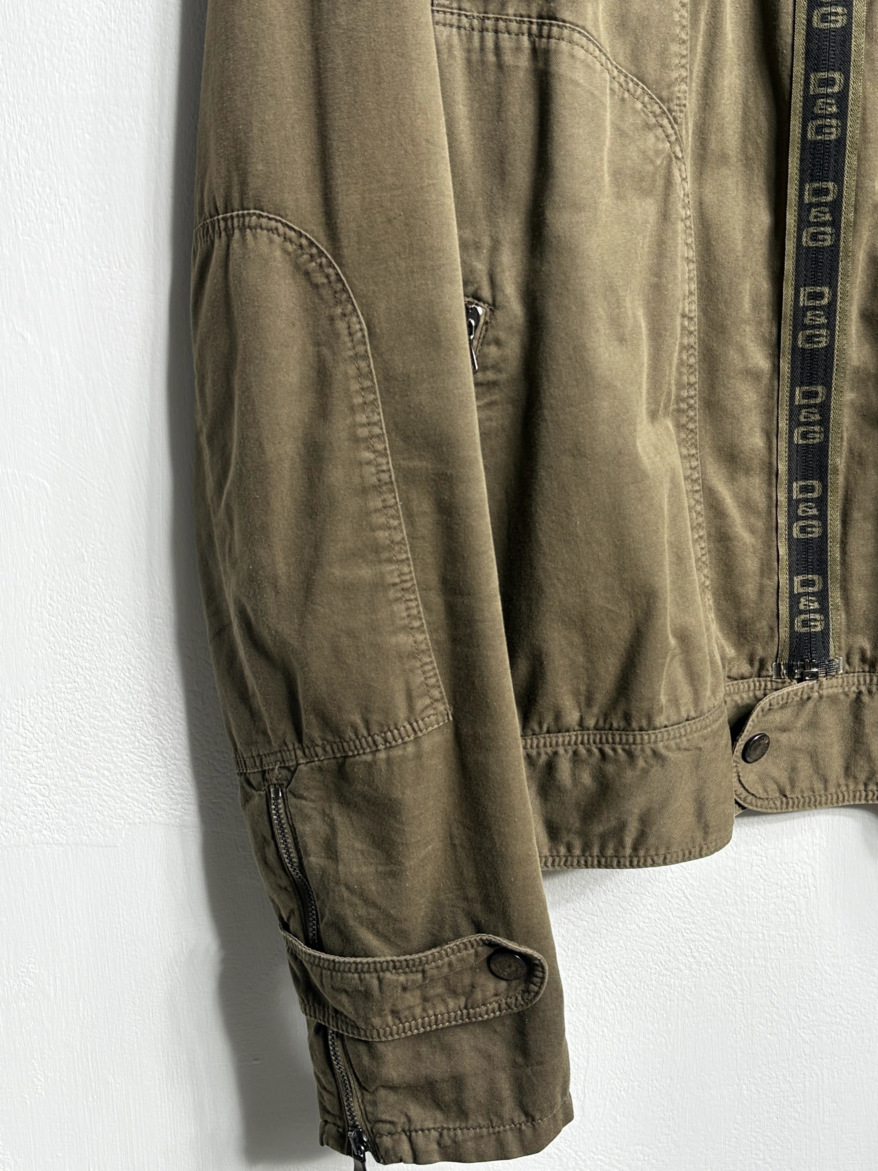 DOLCE & GABBANA - S/S 2006 TRUCKER JACKET WITH LOGO TAPE AT FRONT ZIP