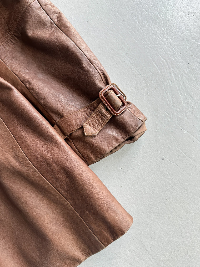 EMPORIO ARMANI - 1980s DOUBLE BREASTED LEATHER JACKET