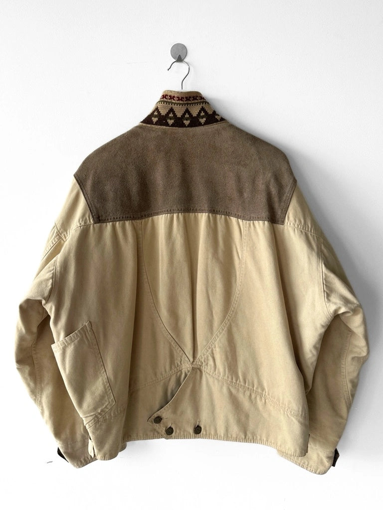 DIESEL - 1980s BOMBER JACKET WITH LAYERED SUEDE PANEL FRONT