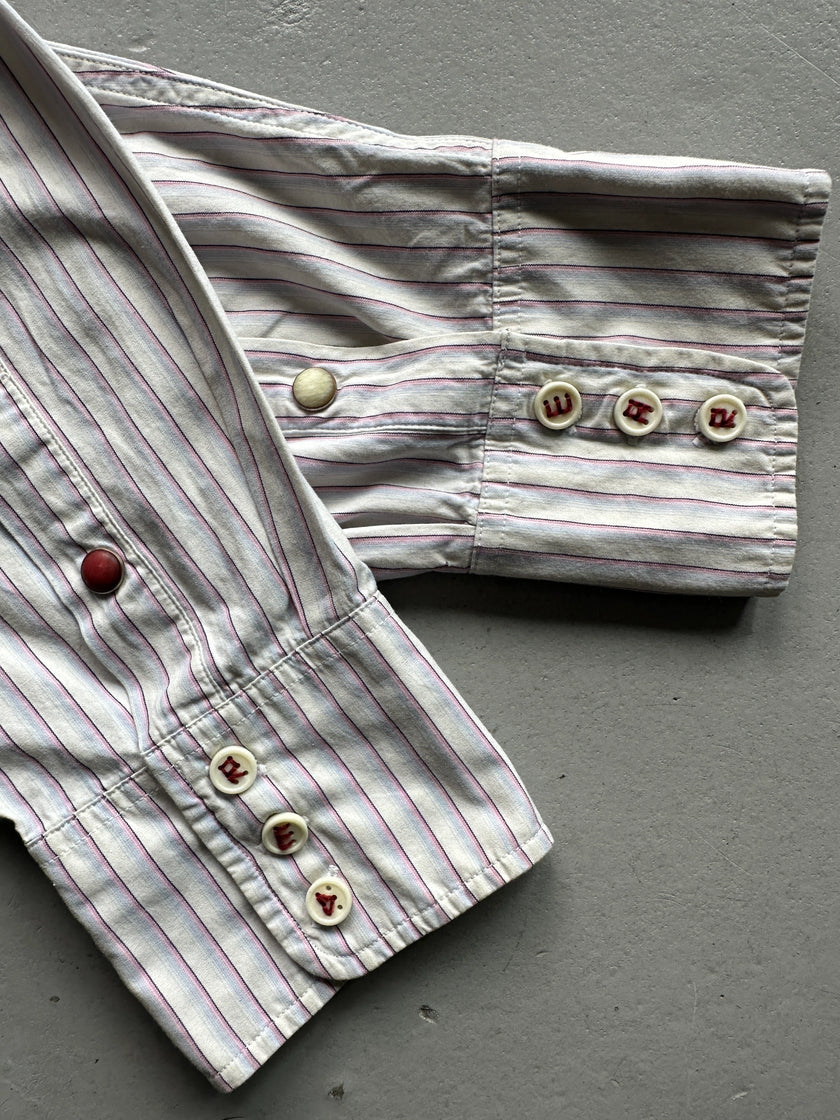 PAUL SMITH RED EAR - 1990s PINSTRIPED WESTERN SHIRT