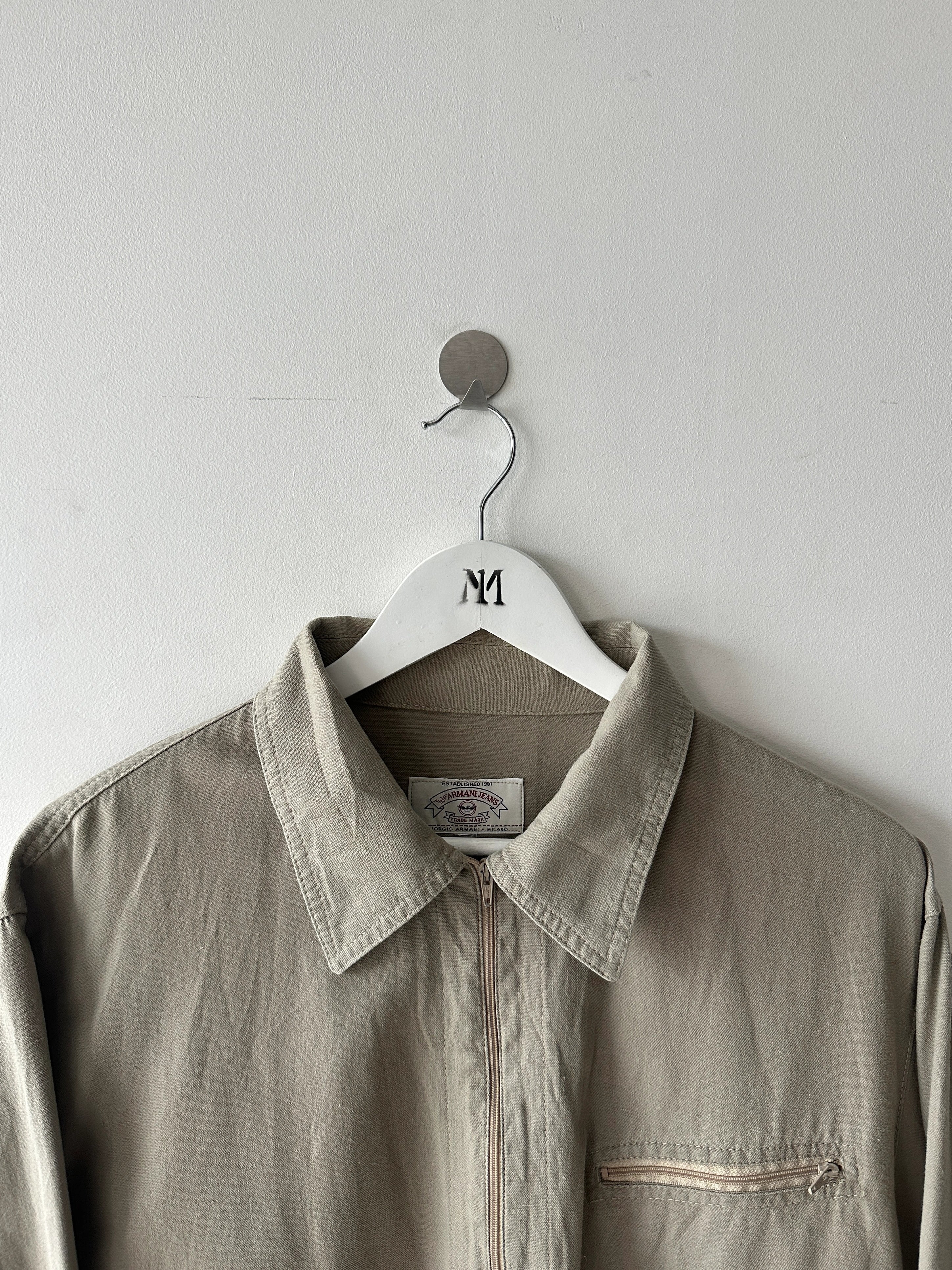 ARMANI JEANS - early 1990s ZIPPED CANAPA SHIRT