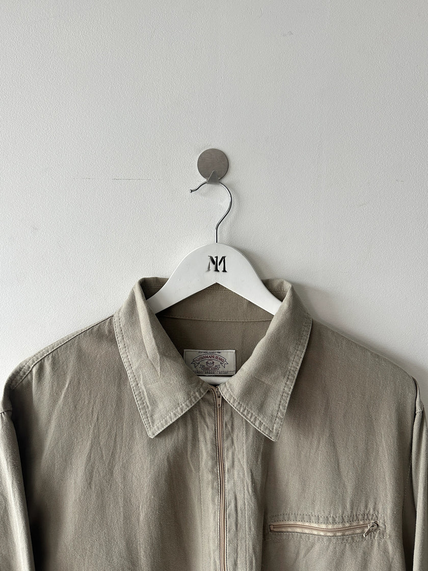 ARMANI JEANS - early 1990s ZIPPED CANAPA SHIRT