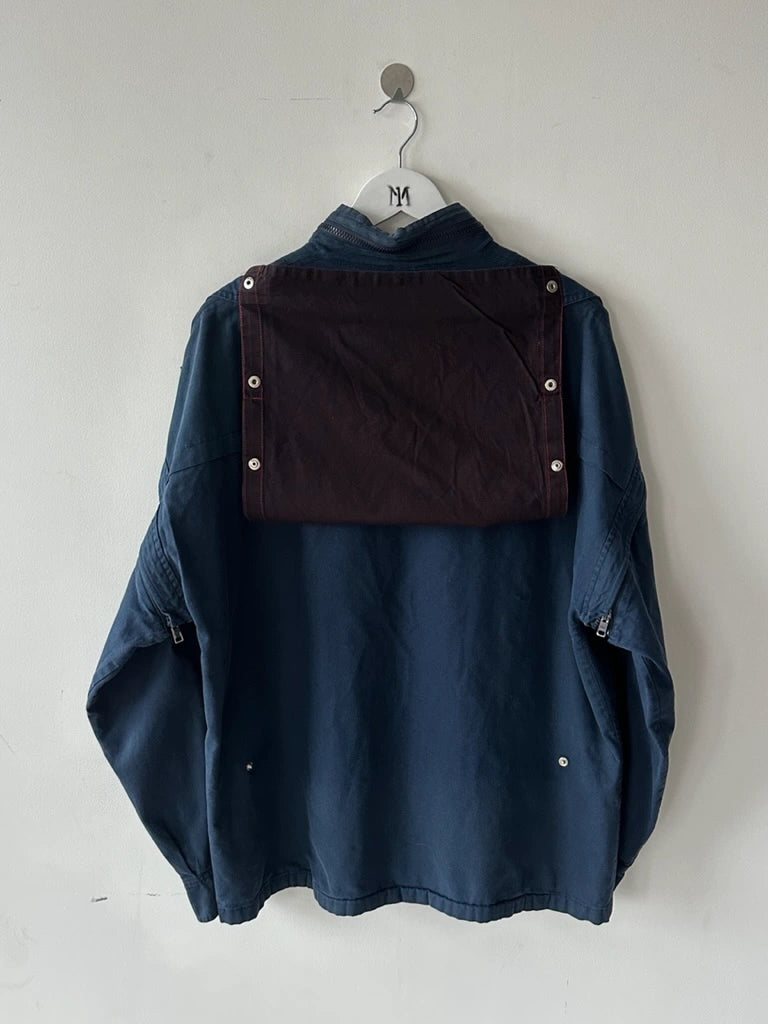 VALENTINO - 1980s 2 IN 1 COTON JACKET VEST WITH BACK PANEL DETAIL