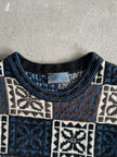 KENZO - 1980s JACQUARD PRINT ROUND NECK JUMPER