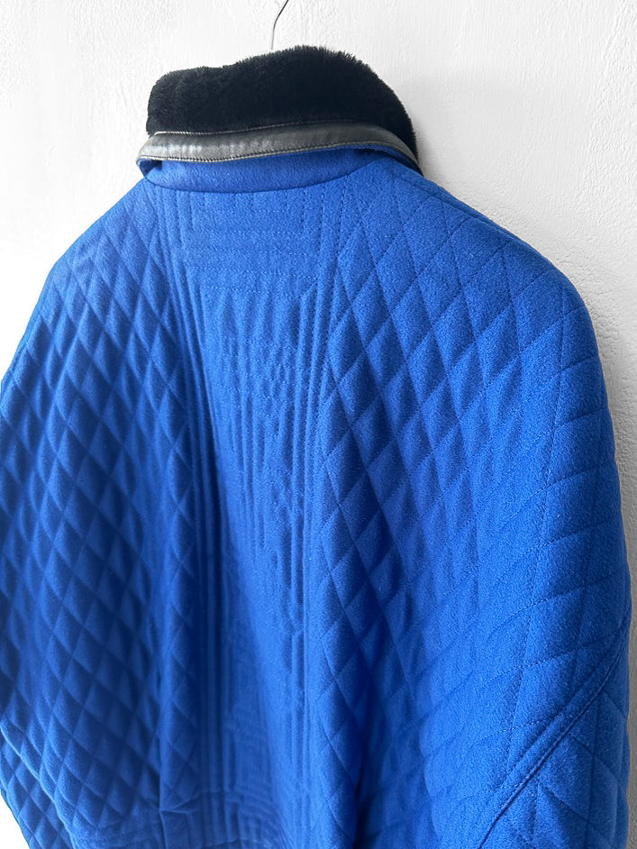 ISTANTE by GIANNI VERSACE - early 1990s CROP FIT BOMBER JACKET WITH CONTRASTING PLUSH COLLAR