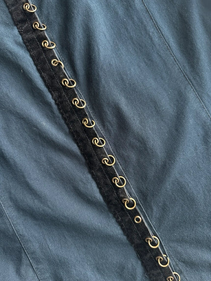 1990s BRASS METAL RING COLLARED SHIRT