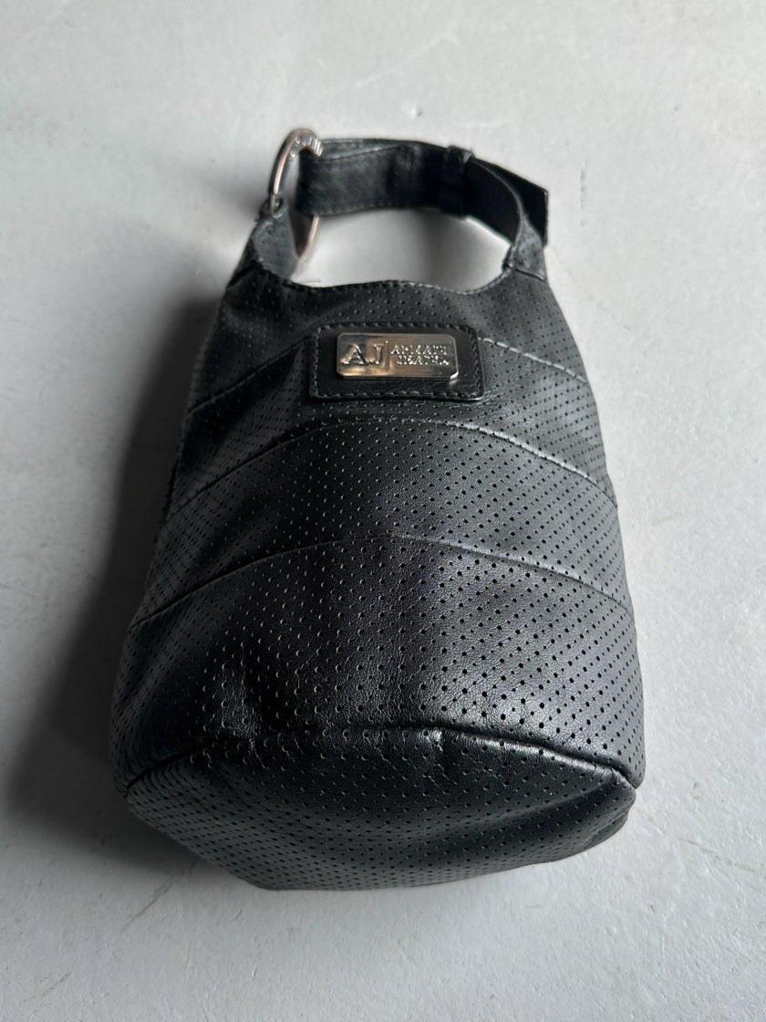 ARMANI JEANS - 2000s PERFORATED LEATHER BUCKET BAG