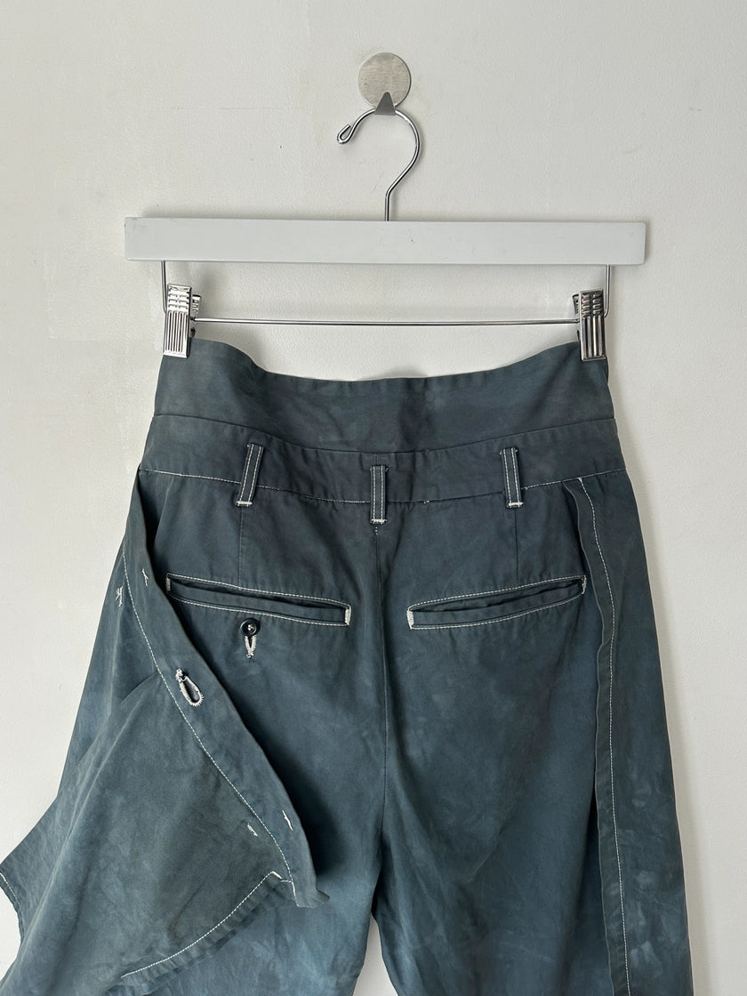 JAPANESE LABEL early 2000s WRAP PANEL CROPPED TROUSERS