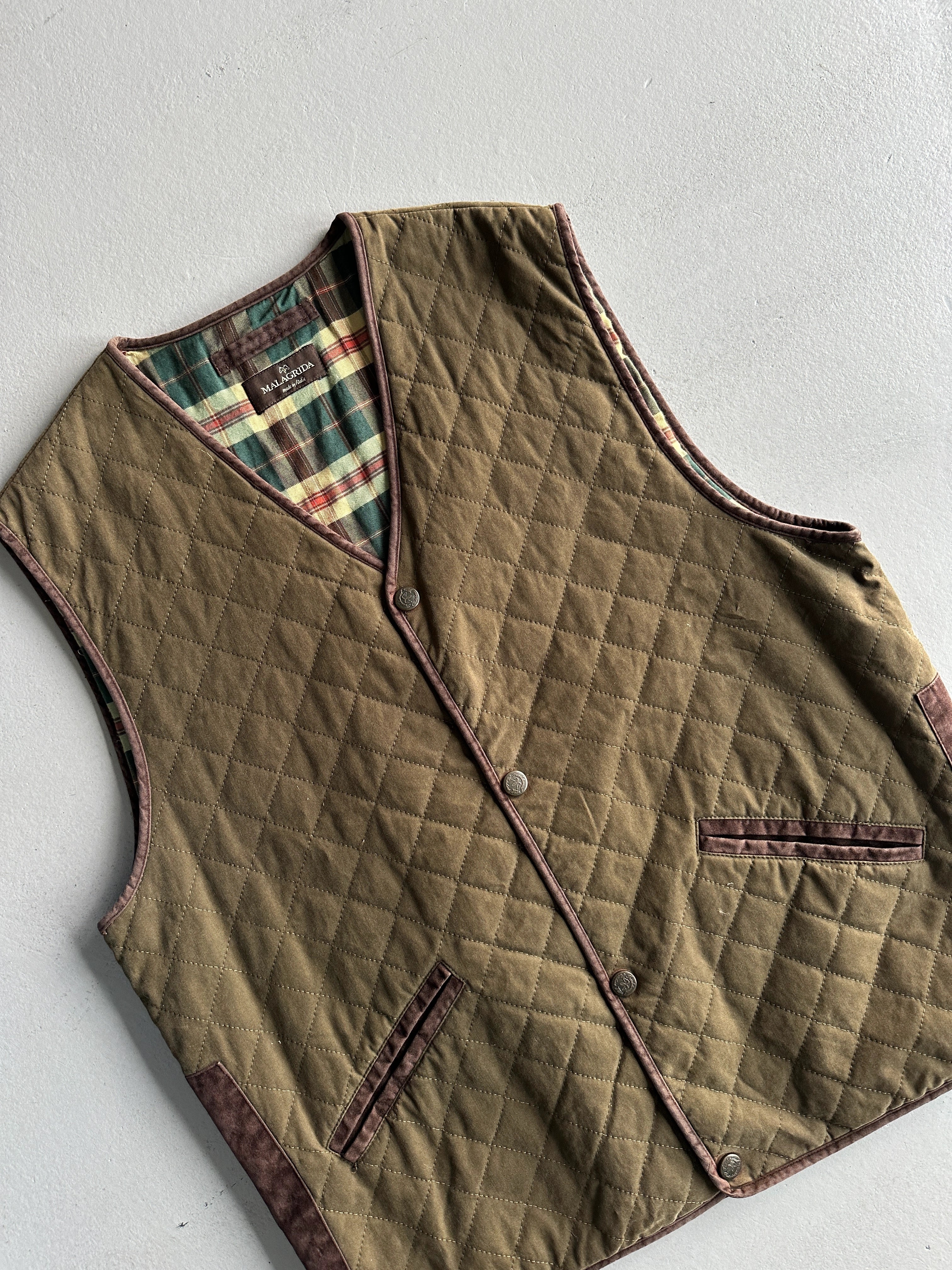 1980s QUILTED BUTTONED VEST GILET