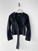JAPANESE LABEL 2000s PANELED BLOUSE WITH SCULPTURAL COLLAR