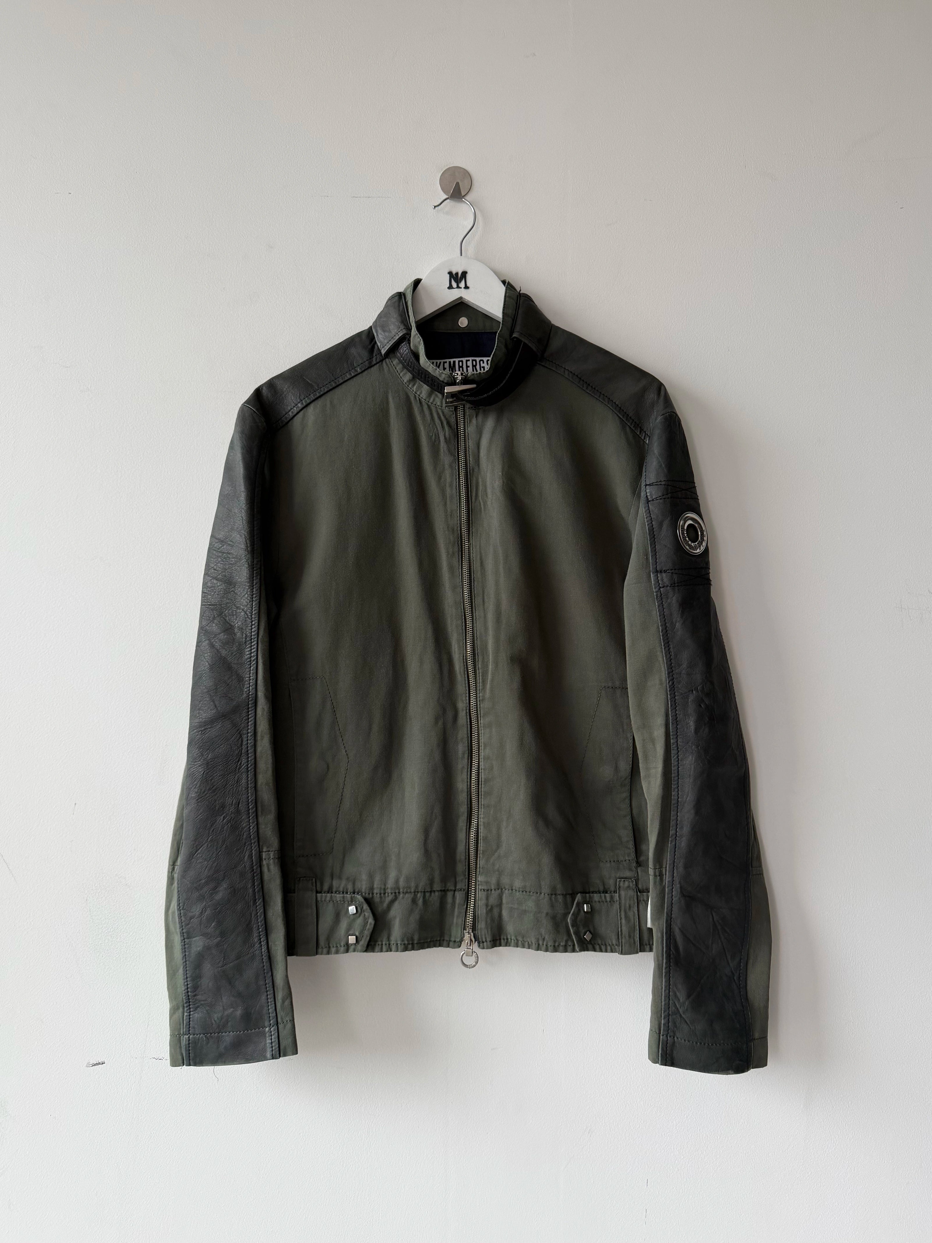 BIKKEMBERGS - S/S 2007 BIKER JACKET WITH LEATHER DETAILS