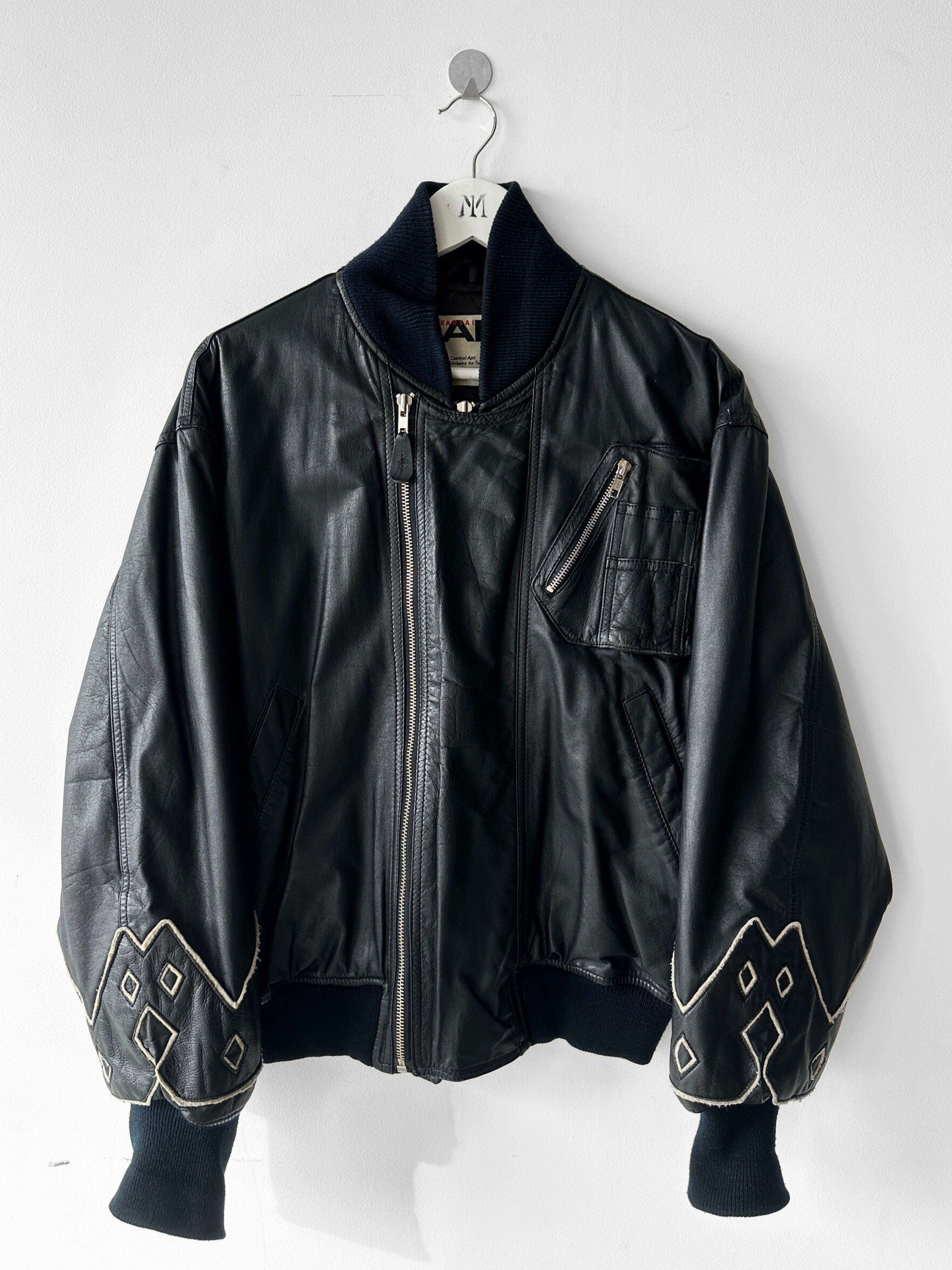 KANSAI YAMAMOTO - 1990s LEATHER BOMBER JACKET