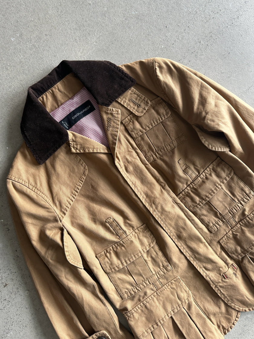 DSQUARED2- 2000s FIELD JACKET WITH CORDUROY COLLAR