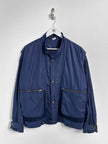 1980s BOMBER JACKET WITH CROCHET PANEL INSERTS