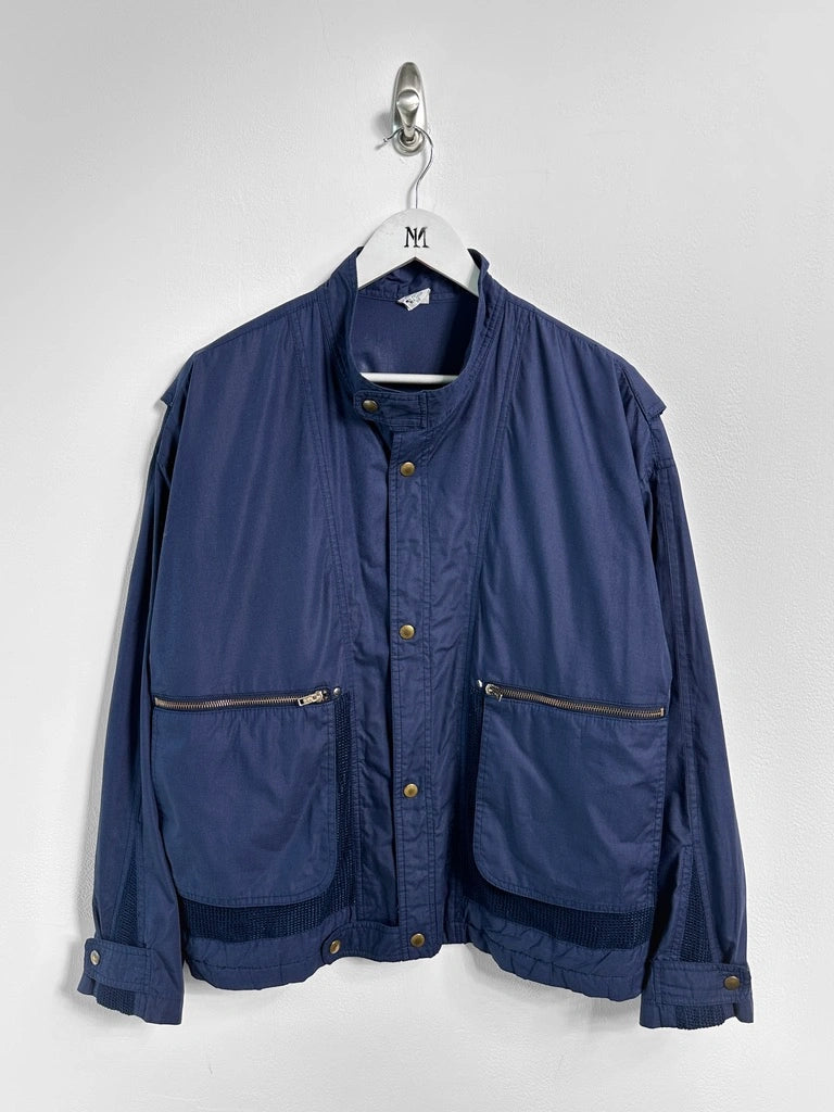 1980s BOMBER JACKET WITH CROCHET PANEL INSERTS