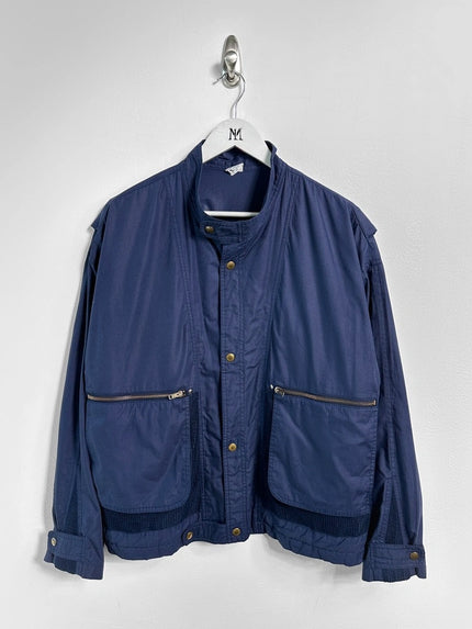 1980s BOMBER JACKET WITH CROCHET PANEL INSERTS