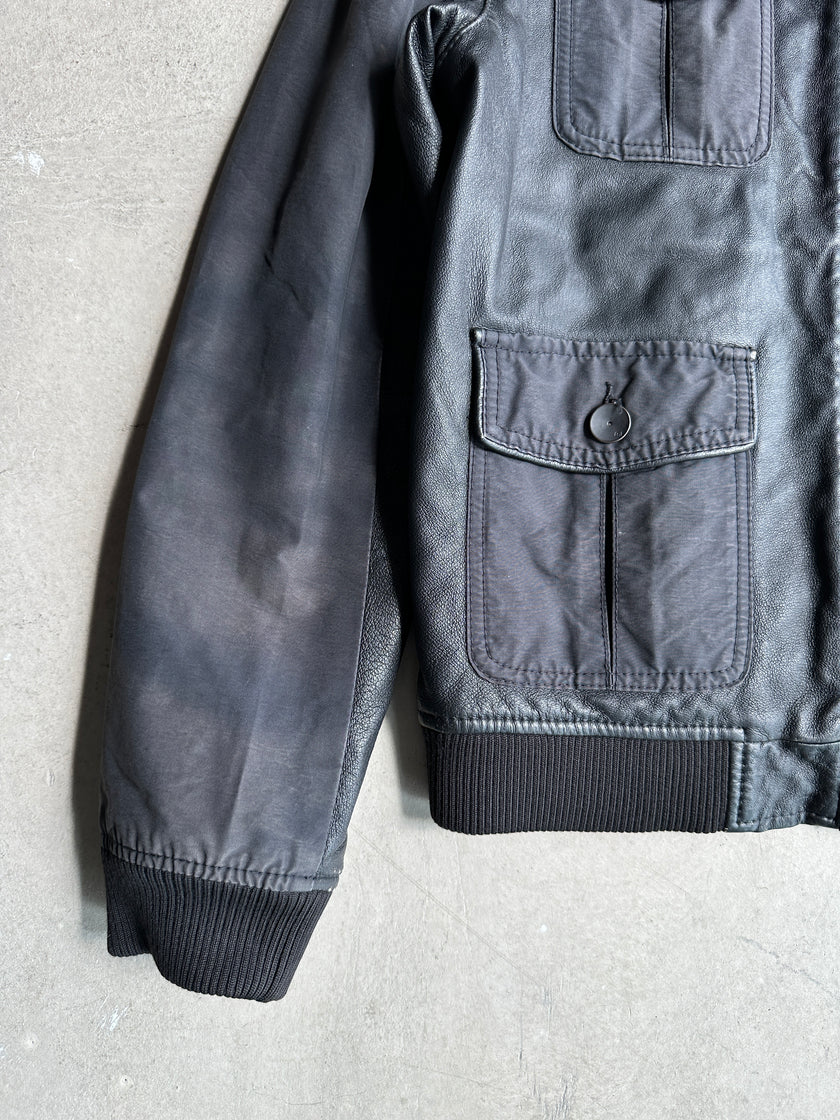 ARMANI JEANS - 1990 LEATHER BOMBER JACKET