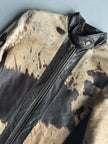 ANNA BIAGINI - 1990s CALF HAIR LEATHER LONG JACKET