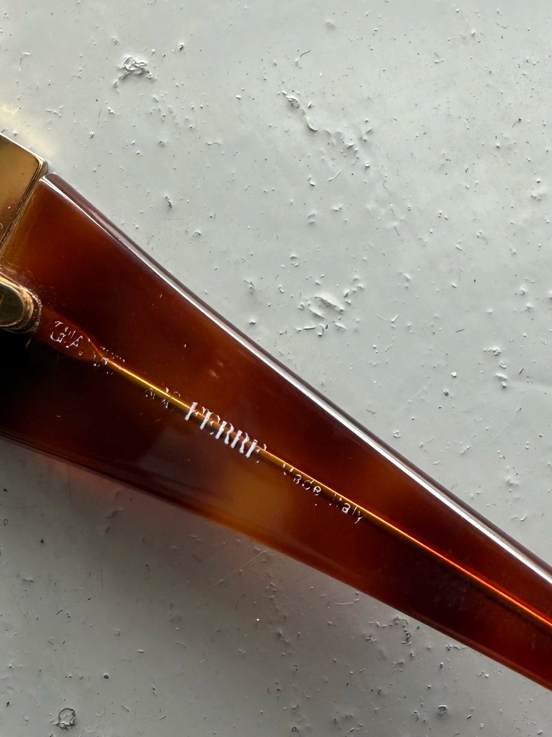 GIANFRANCO FERRÉ - 1990s GEOMETRIC SUNGLASSES WITH TORTOISESHELL ARMS