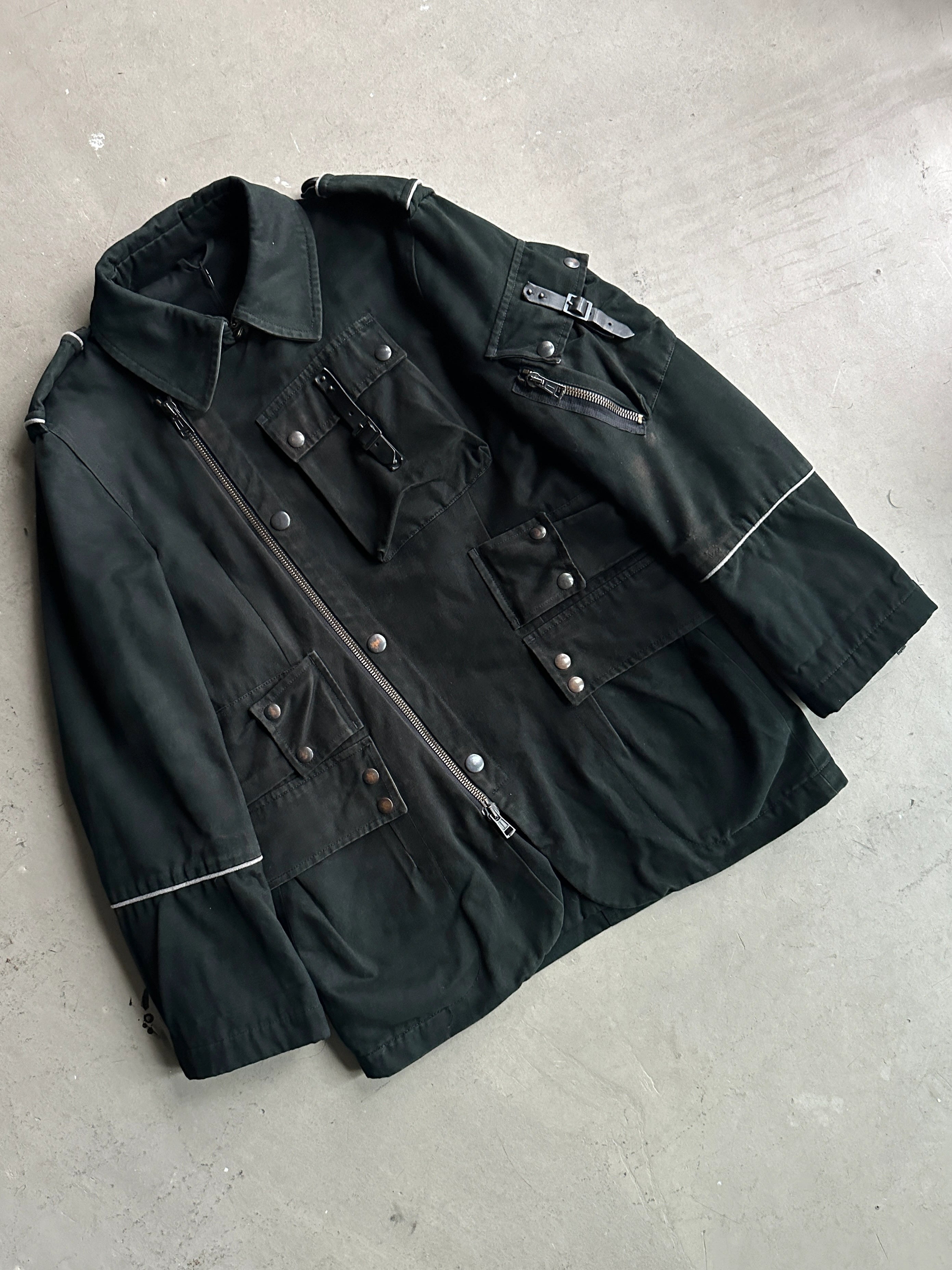 ANDREW MACKENZIE - 2000s ASYMMETRICAL ZIP CARGO JACKET