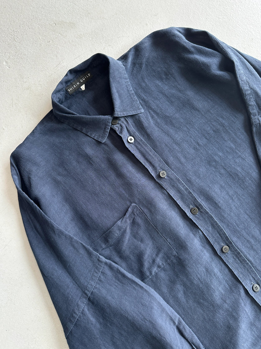SHIRIN GUILD - 1990s OVERSIZED LINEN SHIRT