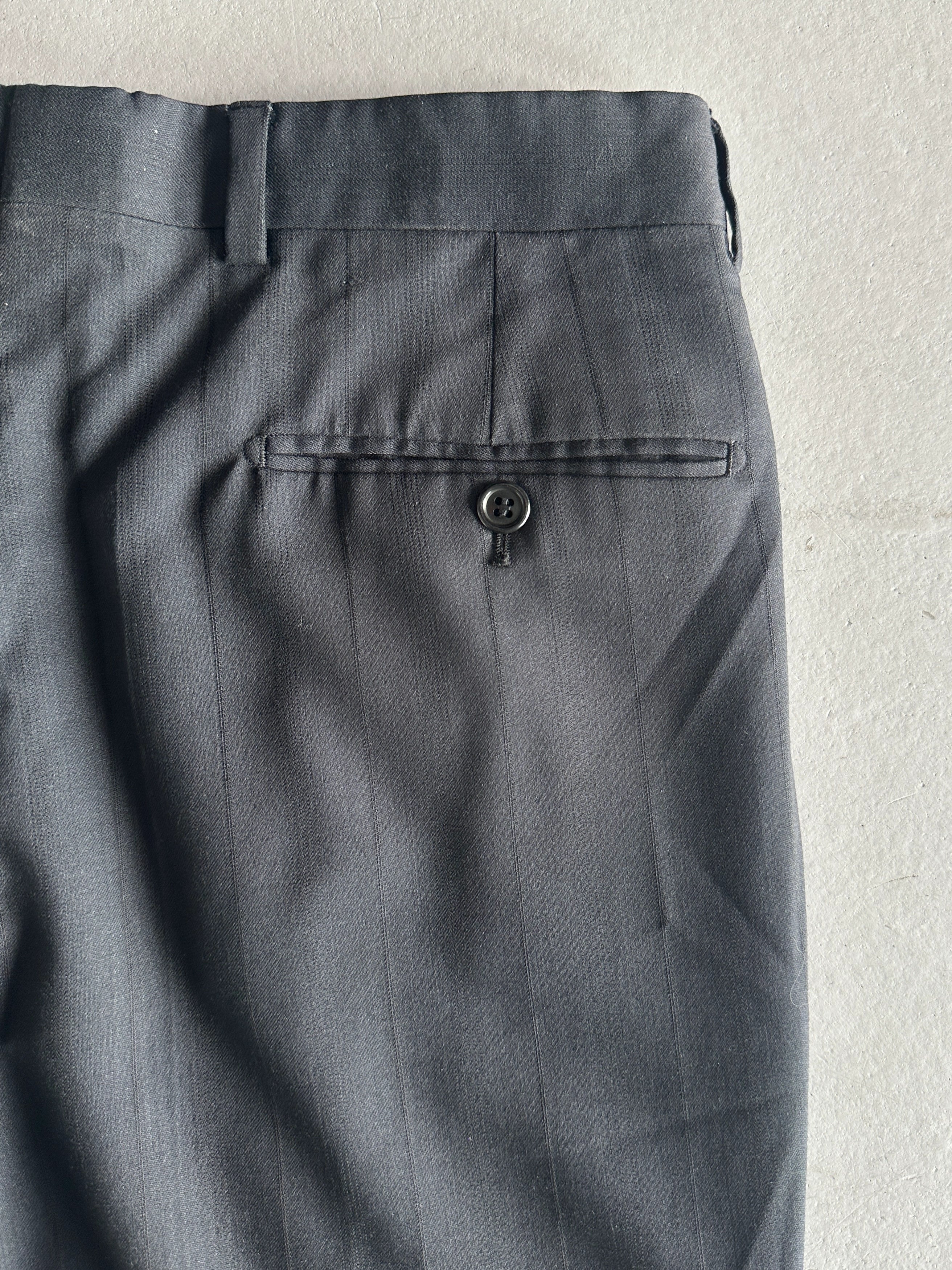1990s PINSTRIPED FRONT PLEATS TAILORED TROUSERS