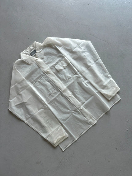 ARMANI JEANS 2000s  SEMI TRANSPARENT PVC BUTTONED SHIRT