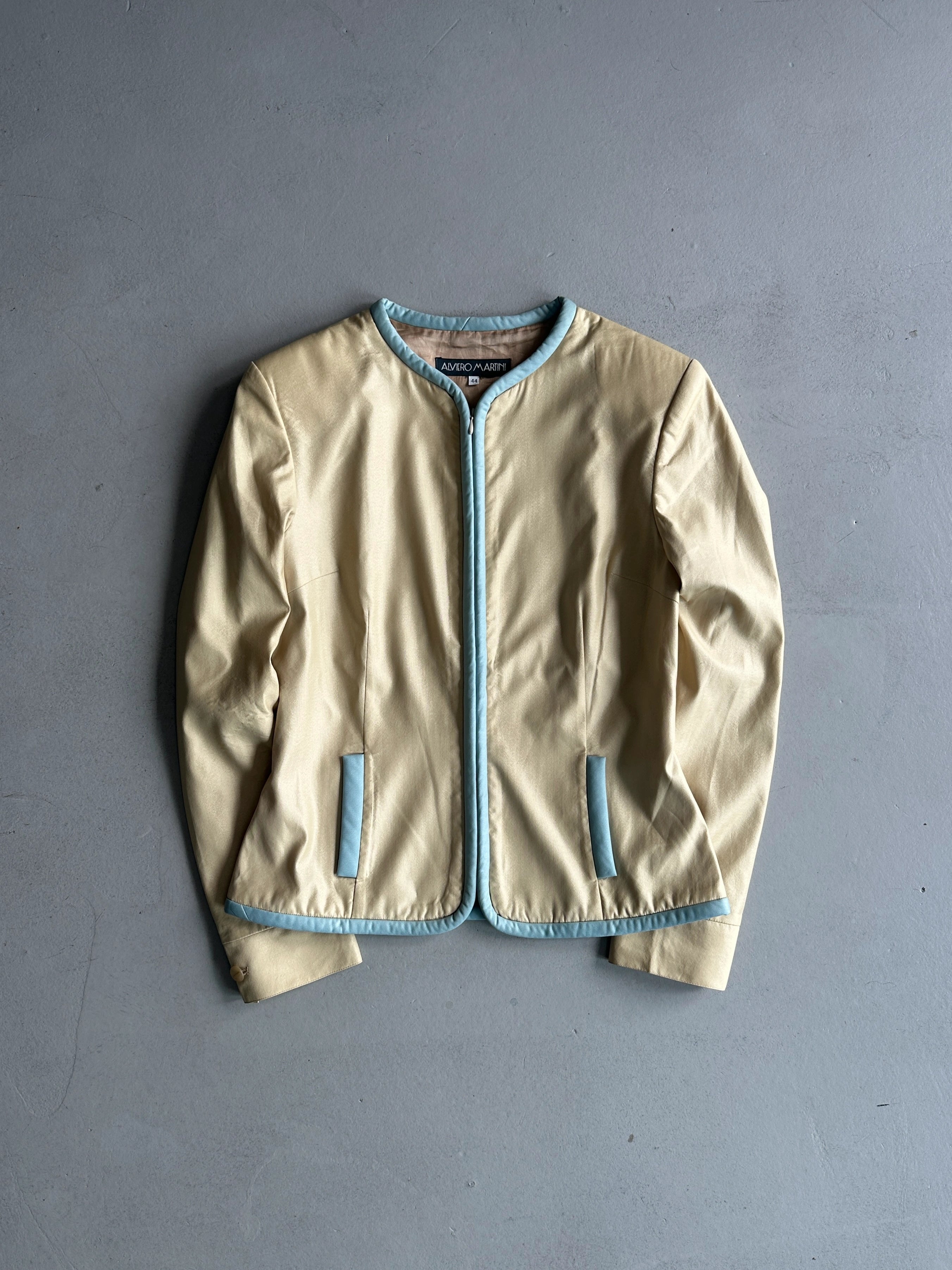 ALVIERO MARTINI - 1990s FITTED JACKET WITH PIPING DETAILS