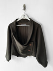 ISSEY MIYAKE - F/W 1989 CROP FIT SCULPTURAL JACKET WITH DRAPED COLLAR