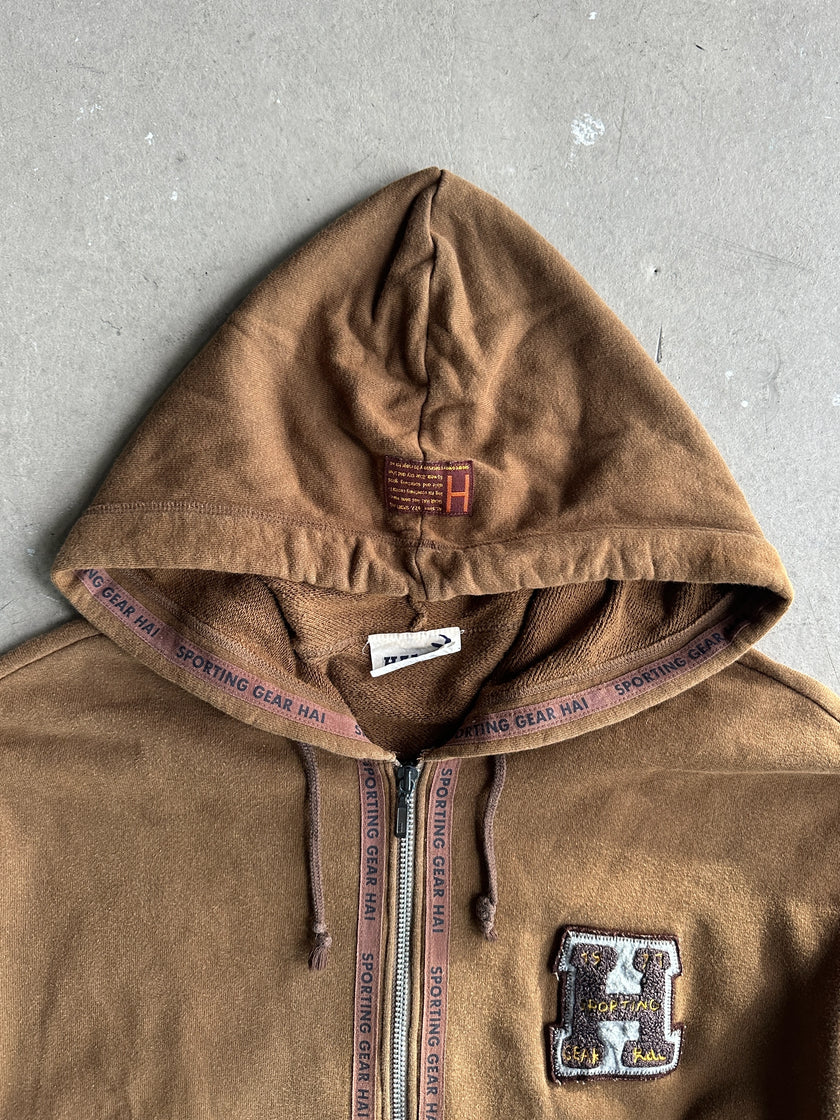 ISSEY MIYAKE HAI SPORTING GEAR - 1980s ZIPPED HOODED SWEATER