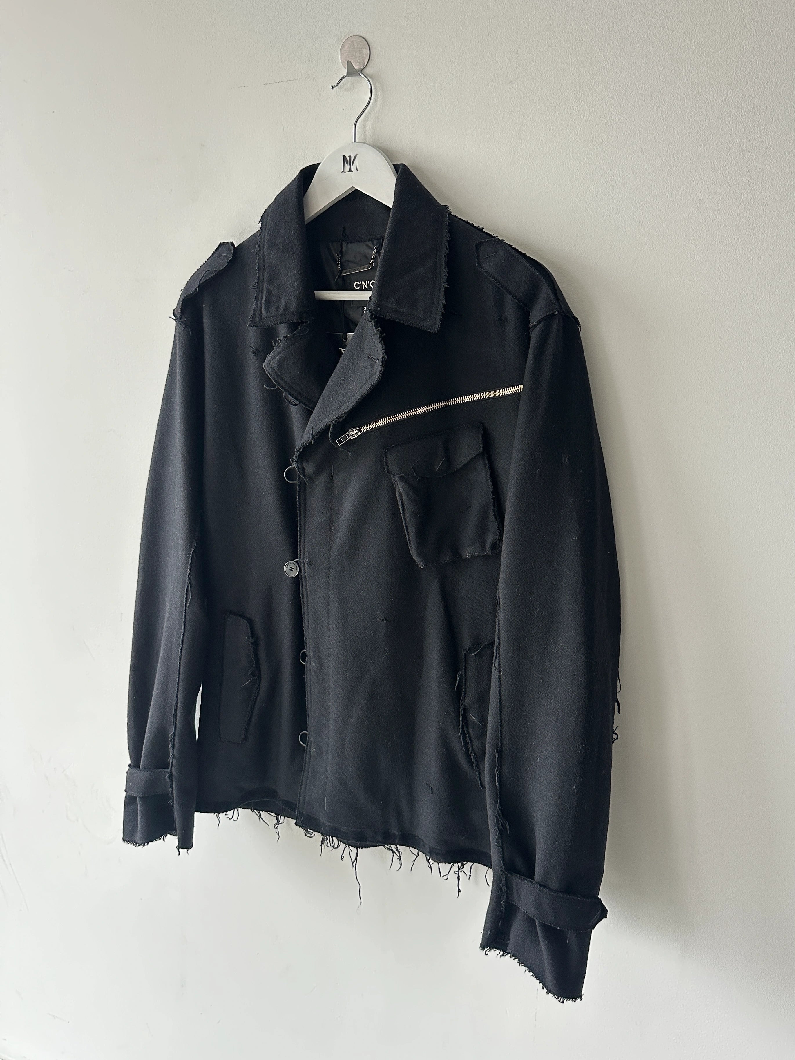 C'N'C COSTUME NATIONAL - F/W 2010 FRAYED EDGES WOOL JACKET