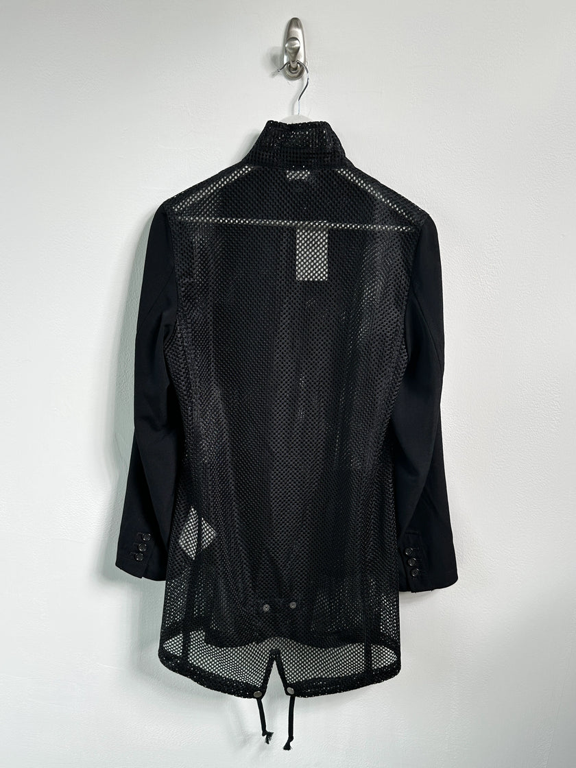 COMME DES GARÇONS - S/S 2025 PERFORATED MESH JACKET WITH CONSTRASTING SLEEVE