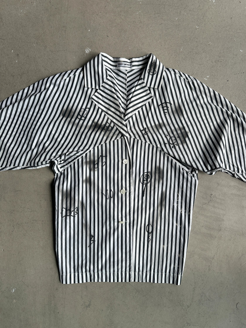 ISSEY MIYAKE - 1990s ABSTRACT PRINTING BATWING SLEEVE SHIRT
